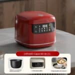 Cuiseur à riz intelligent, minuterie, écran tactile RC-CN003 rOUGE