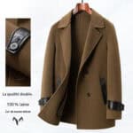 Men's 100% wool winter coat, double-sided collar SJ88991-04