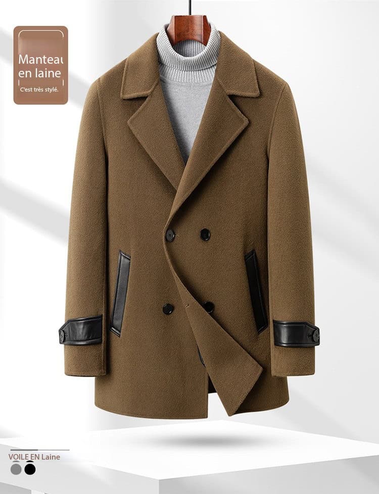 Men's wool winter coat, 100% wool, double-sided collar SJ88991 demo 01