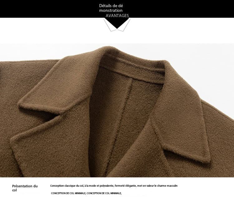 Manteau d'hiver laine homme, 100 % laine, col double face SJ88991 demo 010