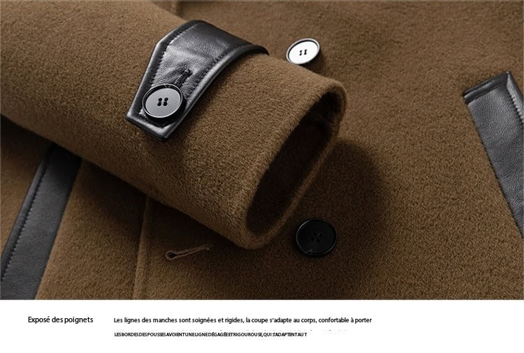Manteau d'hiver laine homme, 100 % laine, col double face SJ88991 demo 014
