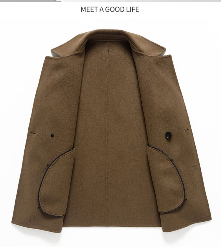 Manteau d'hiver laine homme, 100 % laine, col double face SJ88991 demo 08