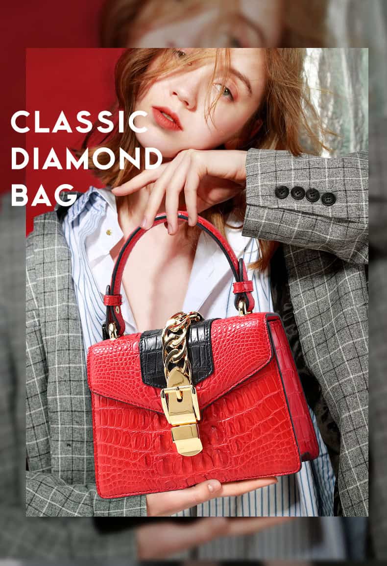 Women's crocodile-effect leather handbag, tote style, versatile G070 demo 01