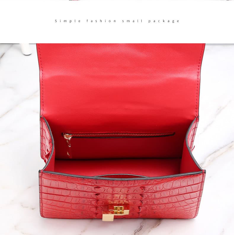 Women's crocodile-effect leather handbag, tote style, versatile G070 demo 012