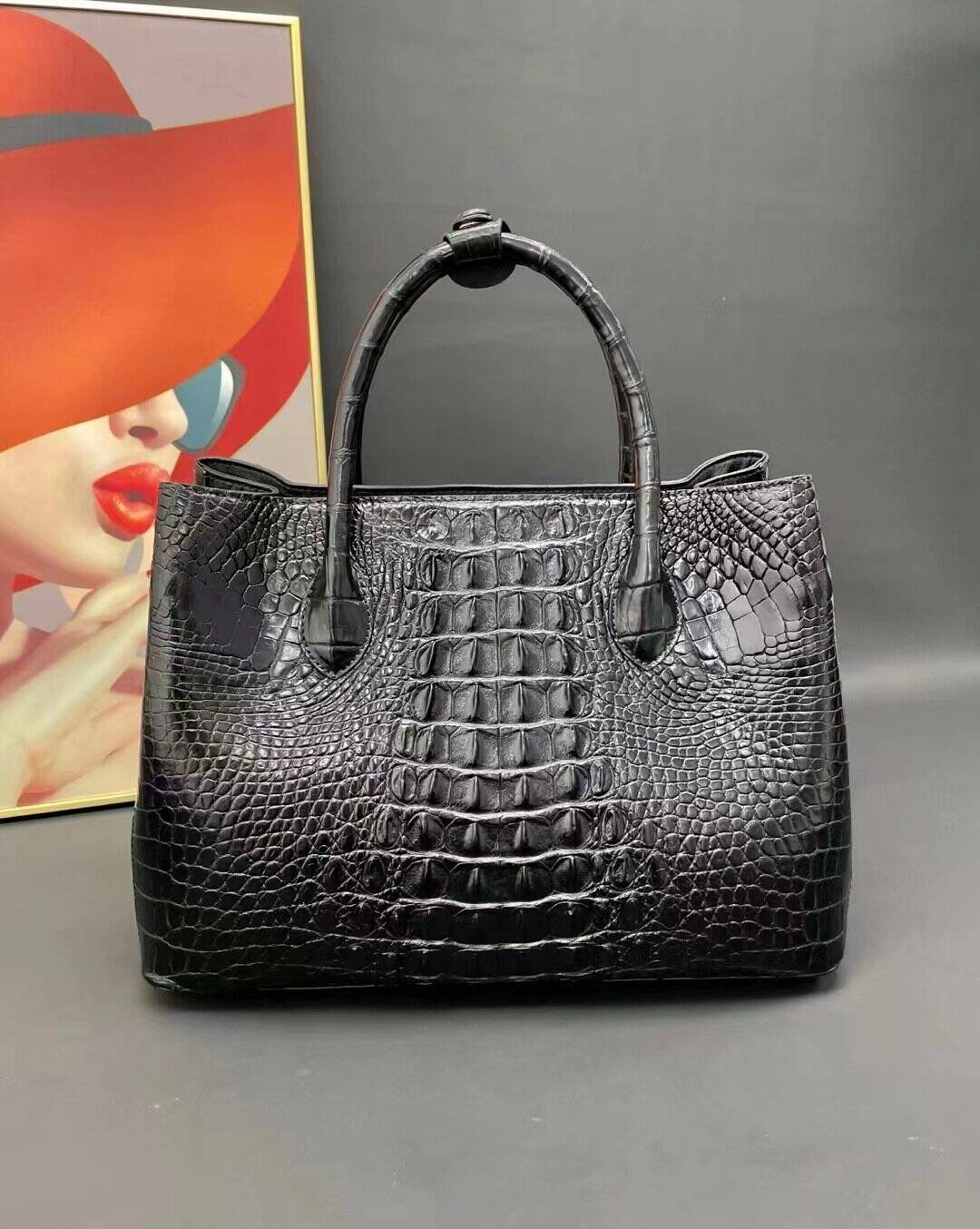 Women's genuine crocodile leather handbag, Himalayan white 8988 demo 005