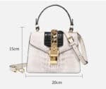 Sac en crocodile, blanc de l'Himalaya, bicolore G070-1demo show 04