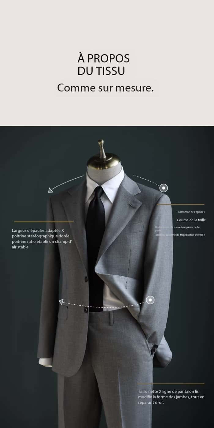100% wool, high-end, semi-fused suit M2130 Demo 04