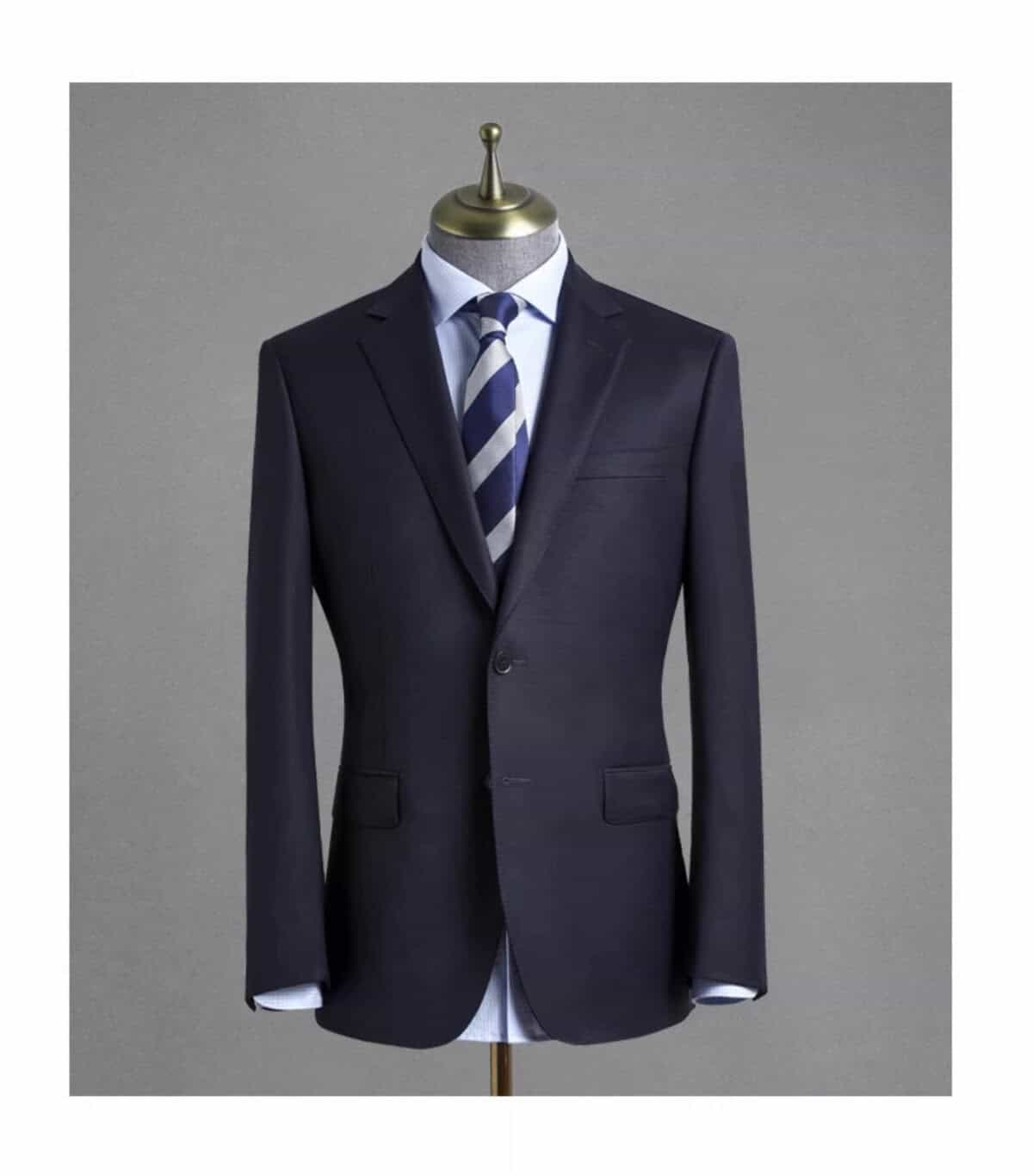 Men's Wool Suit, Casual Navy Blue XTA612 Demo 05