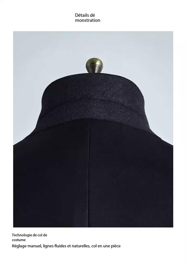 Men's Wool Suit, Casual Navy Blue XTA612 Demo 06