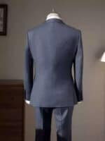 Costume trois pièces homme 100 % laine, bleu brumeux 20240228-02