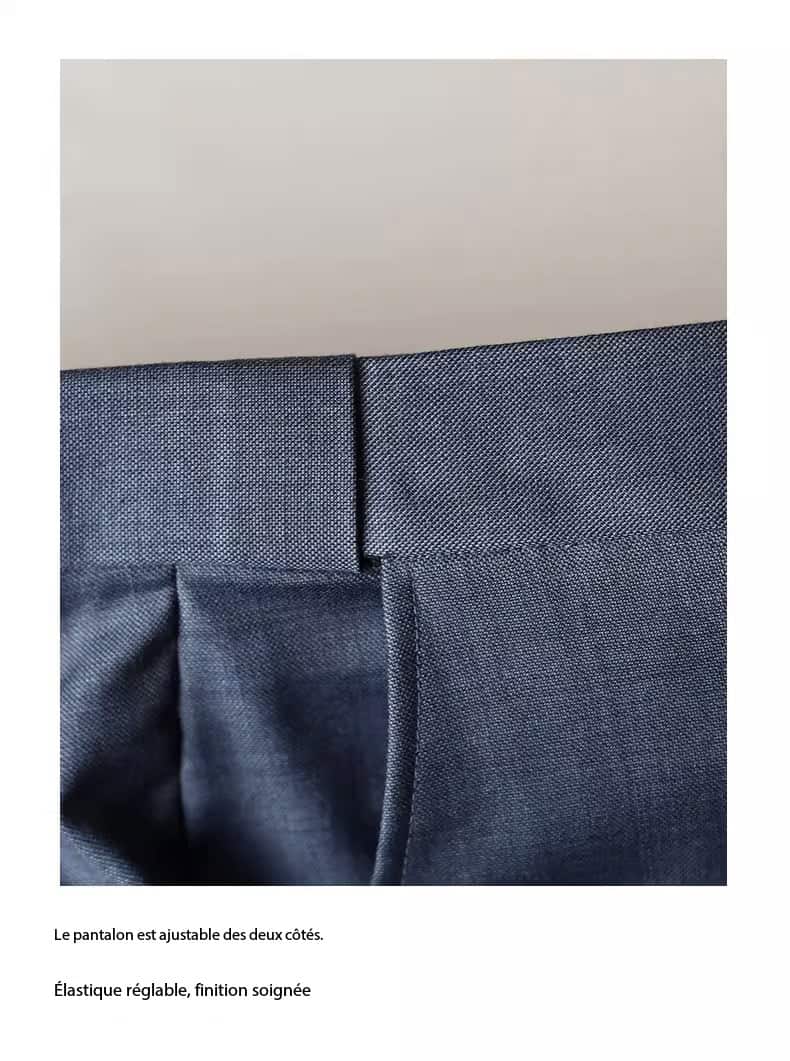Costume trois pièces homme 100 % laine, bleu brumeux 20240228 Demo 09