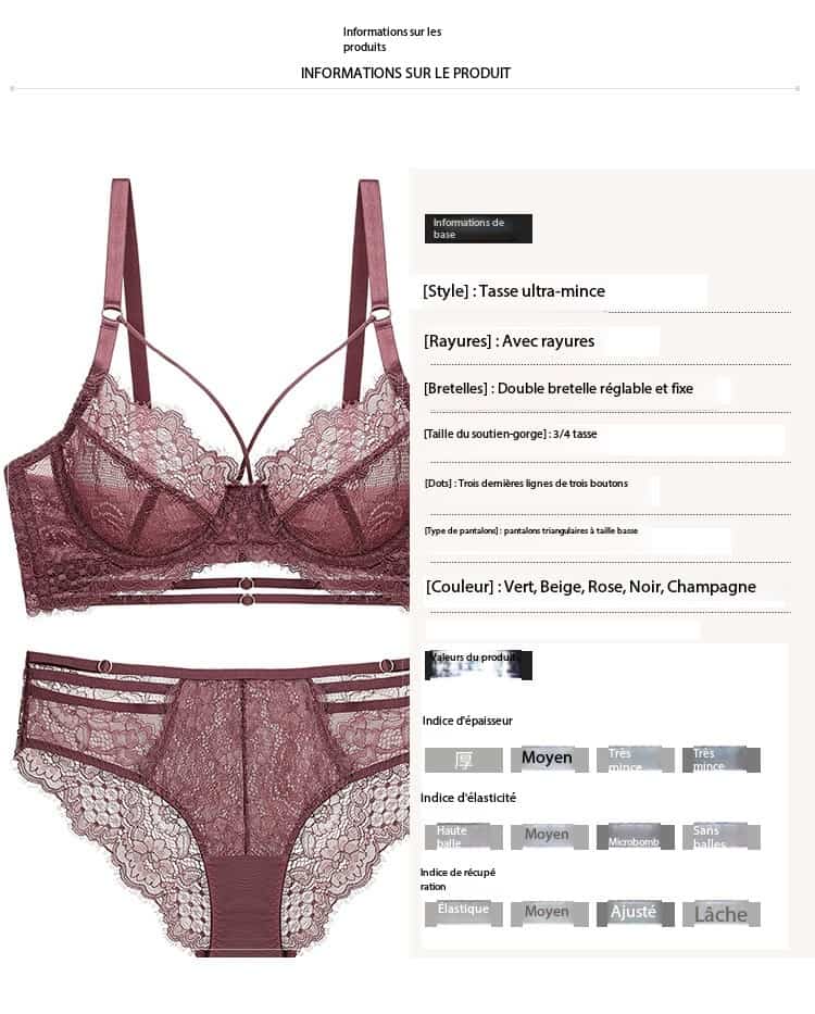 Women's lingerie set, ultra-thin sheer bra 20215 Demo 08