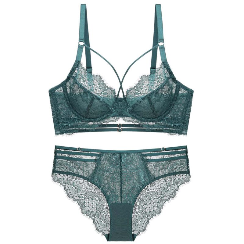 Ensemble sous-vêtements femmes, soutien-gorge transparent ultra-fin en dentelle 20215-5