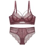 Ensemble sous-vêtements femmes, soutien-gorge transparent ultra-fin en dentelle 20215-7