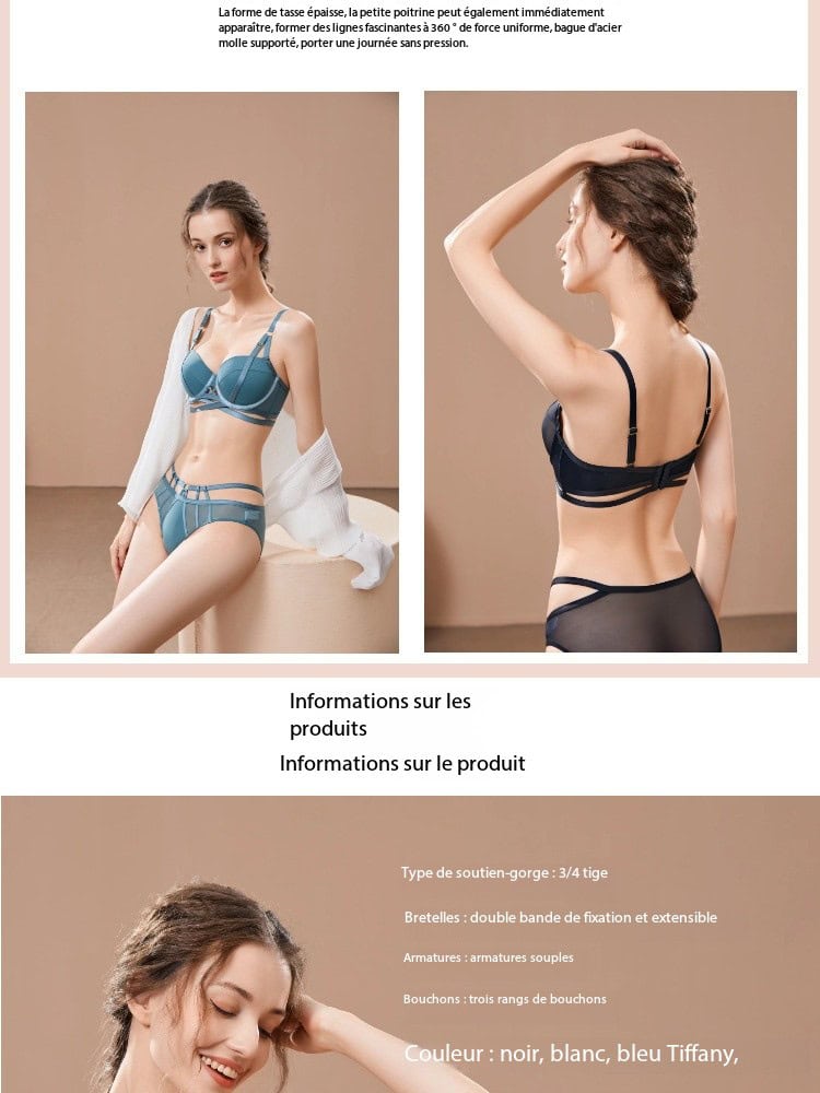 Ensemble soutien-gorge push-up, fin, à maintien latéral 9293. Demo02