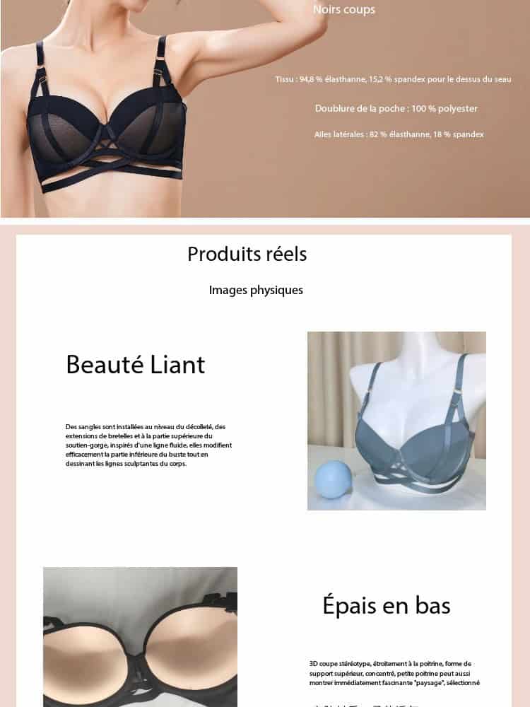 Ensemble soutien-gorge push-up, fin, à maintien latéral 9293. Demo03