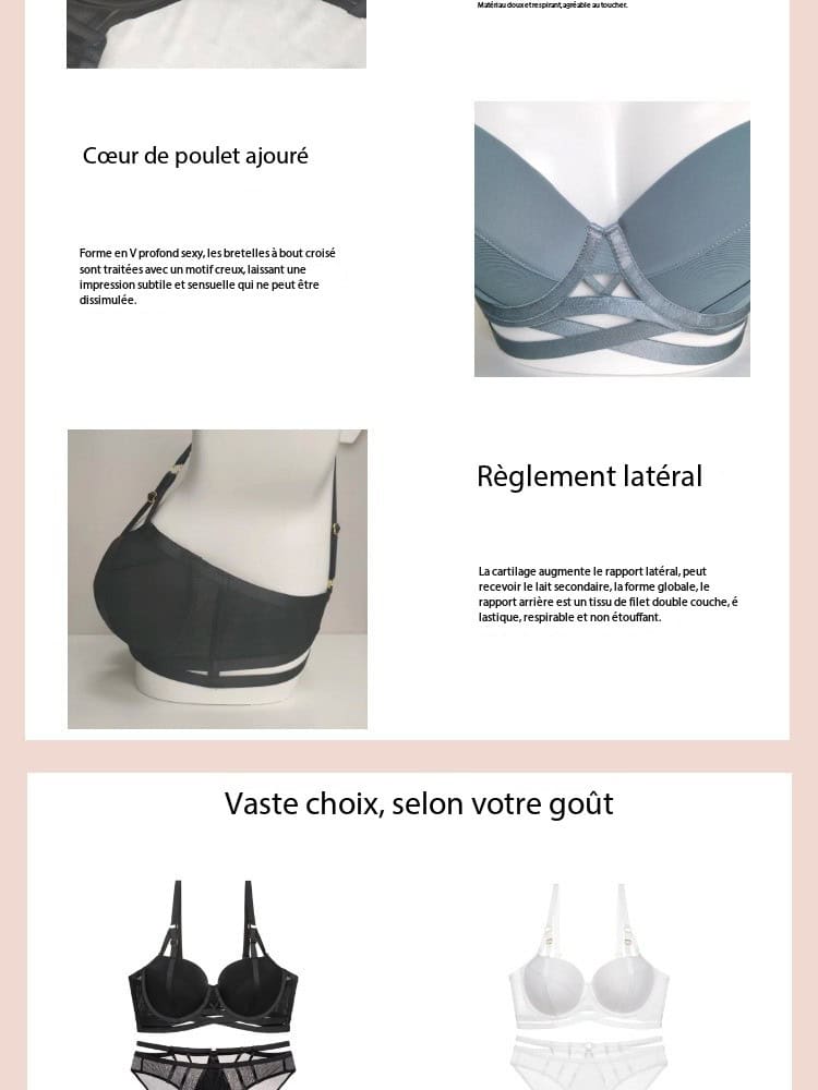 Ensemble soutien-gorge push-up, fin, à maintien latéral 9293. Demo04