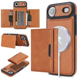 Cuir de telecomage pour tรฉlรฉphone avec porte-cartes et support de chargement sans fil.