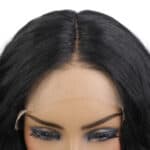 1. Cheveux naturels noirs avec lace front, perruque lace front pour un look élégant et naturel.