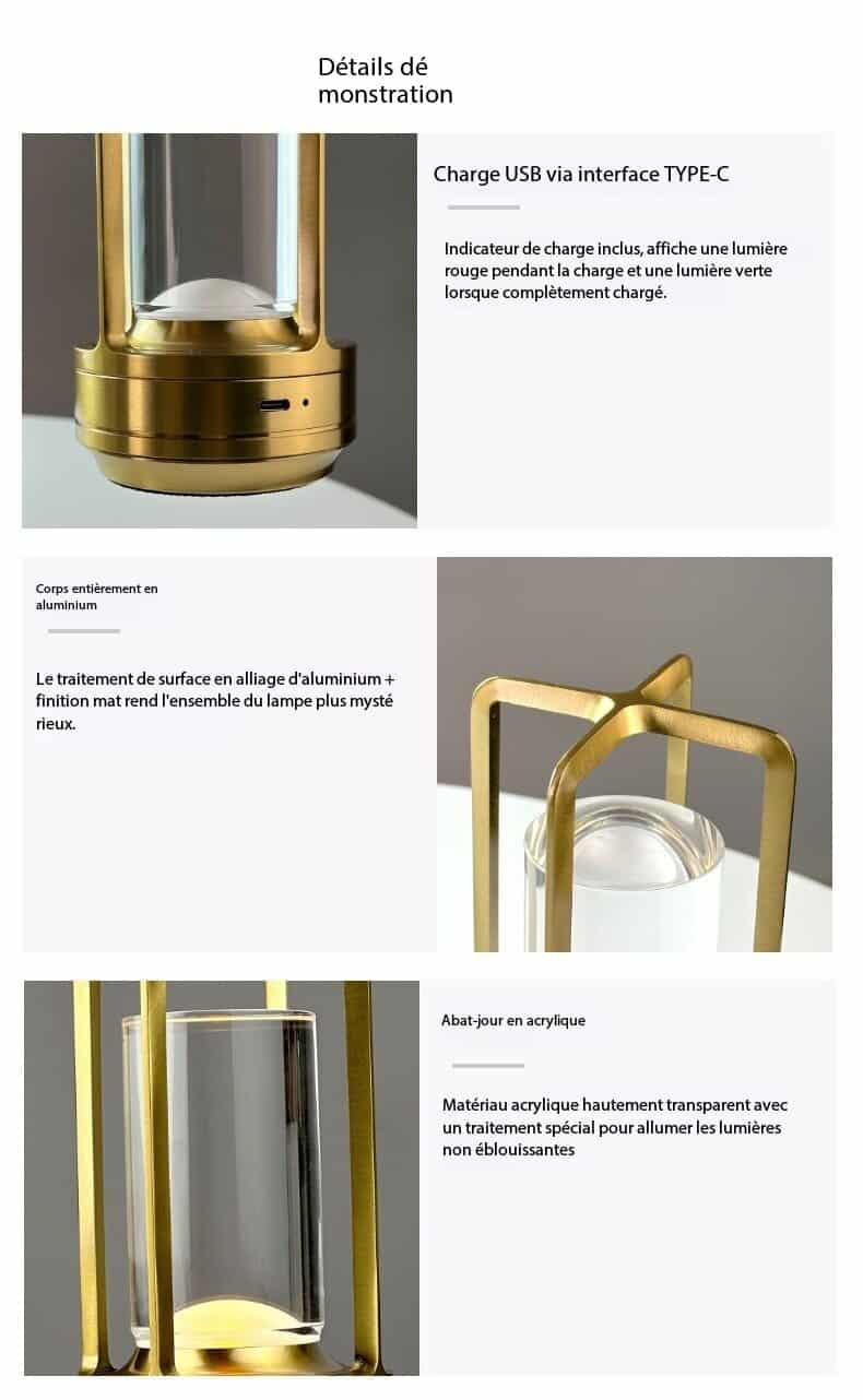 Lampe de table décorative tactile rechargeable 22786703950 Demo 010