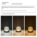 Lampe de table portable en métal, design créatif Portatif n° 5 -2