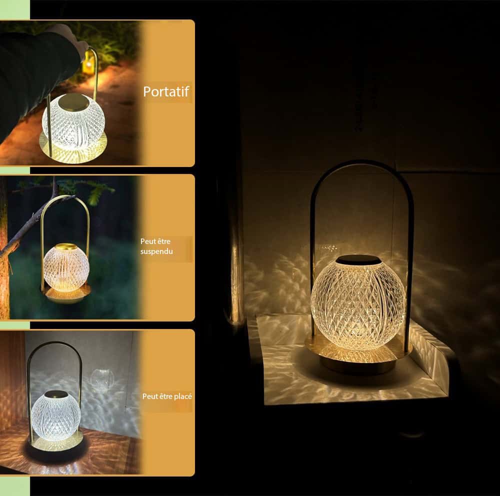 Lampe de table portable en métal, design créatif Portatif n° 5 -3