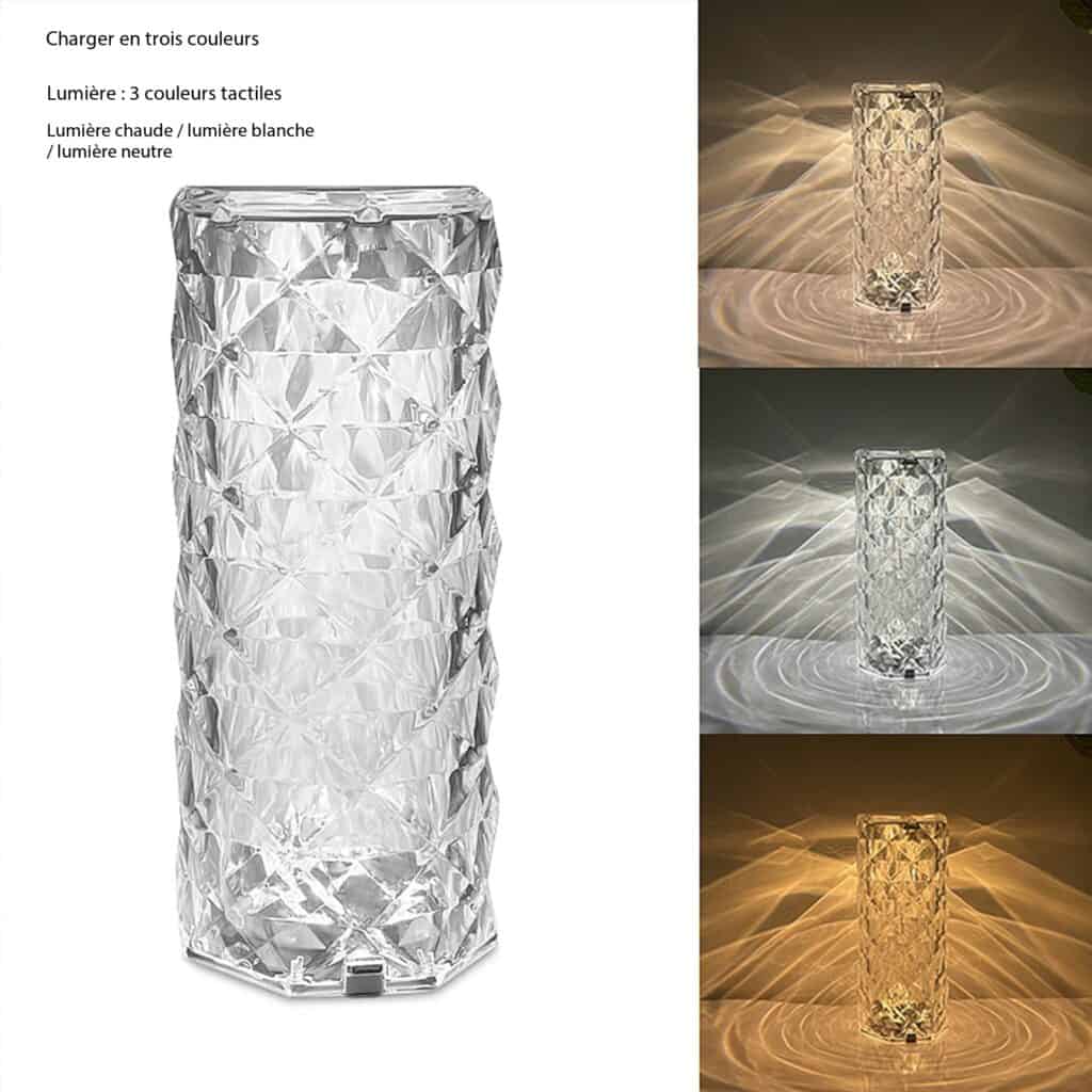 Lampe décorative LED rose cristal, rechargeable 20220307-03