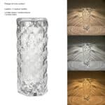 Lampe décorative LED rose cristal, rechargeable 20220307-03