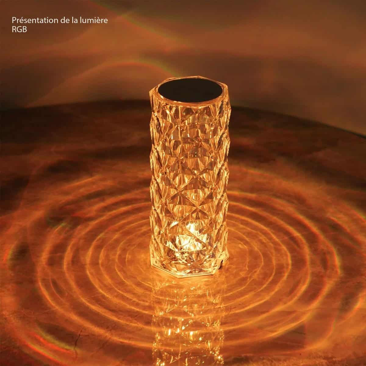 Lampe décorative LED rose cristal, rechargeable 20220307 Demo 03