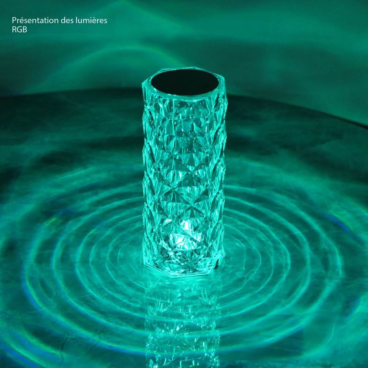 Lampe décorative LED rose cristal, rechargeable 20220307 Demo 04
