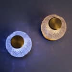 Éclairage décoratif en verre crystal, design élégant pour intérieur moderne, lampe ambiance douce.
