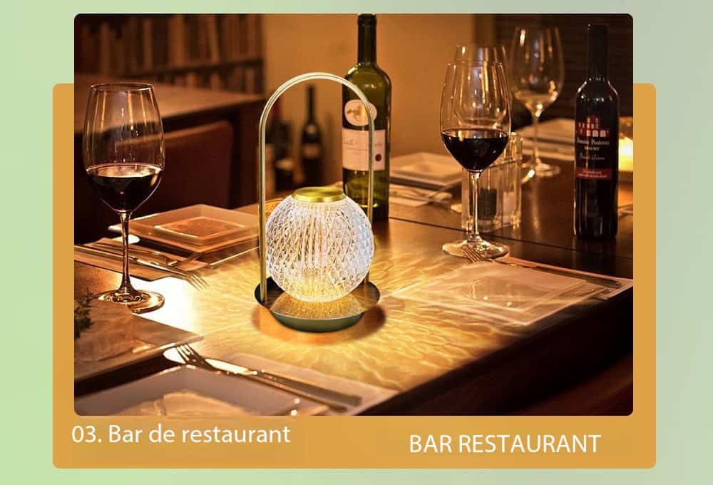 Lampe décorative de table portable en métal, design créatif Portatif n° 5 Demo 08