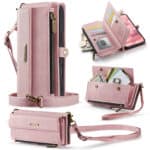 Porte-monnaie femme rose en cuir élégant et pratique pour tous vos petits accessoires.