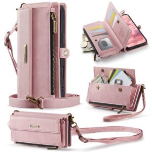 Porte-monnaie femme rose en cuir élégant et pratique pour tous vos petits accessoires.