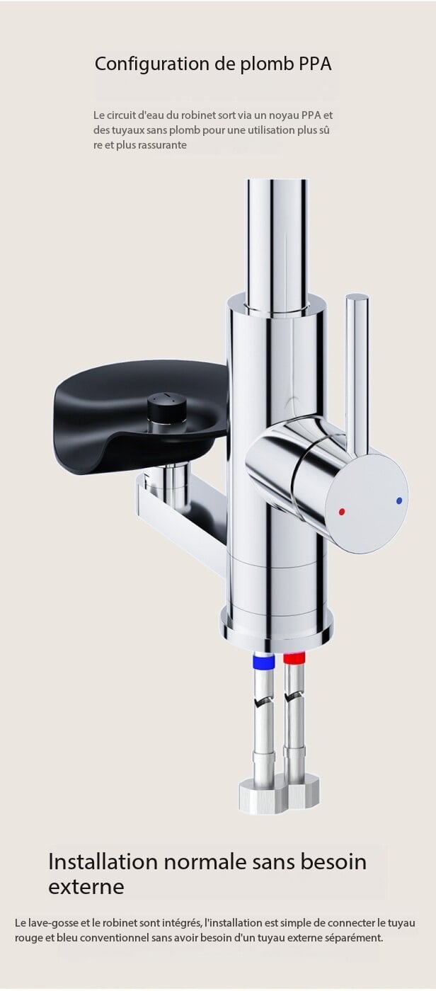 Robinet de cuisine Raindry en acier inoxydable 304 S3149-5 demo 06