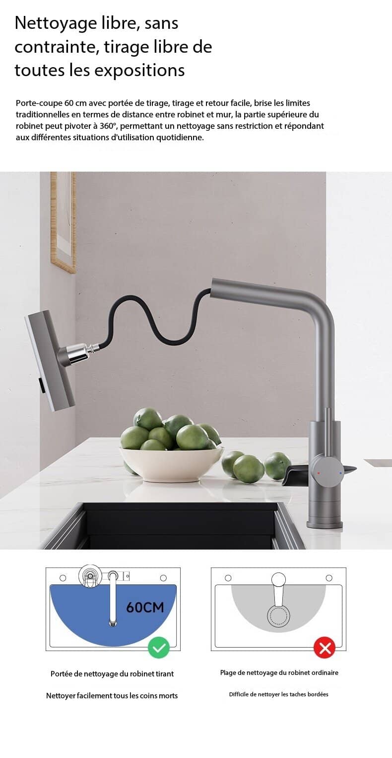 Robinet de cuisine Raindry en acier inoxydable 304 S3149-5 demo 08