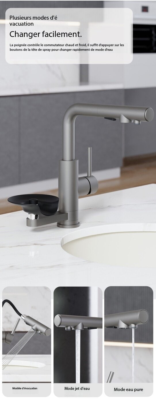 Robinet de cuisine, purificateur d'eau, lave-tasses S3049-J demo 010