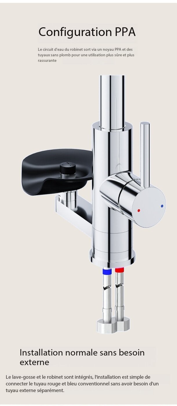 Robinet de cuisine, purificateur d'eau, lave-tasses S3049-J demo 07