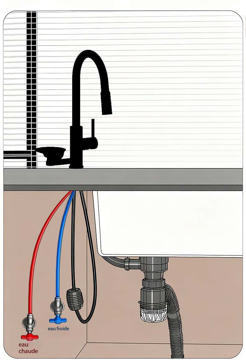 Robinet de cuisine, purificateur d'eau, lave-tasses S3049-J demo 08