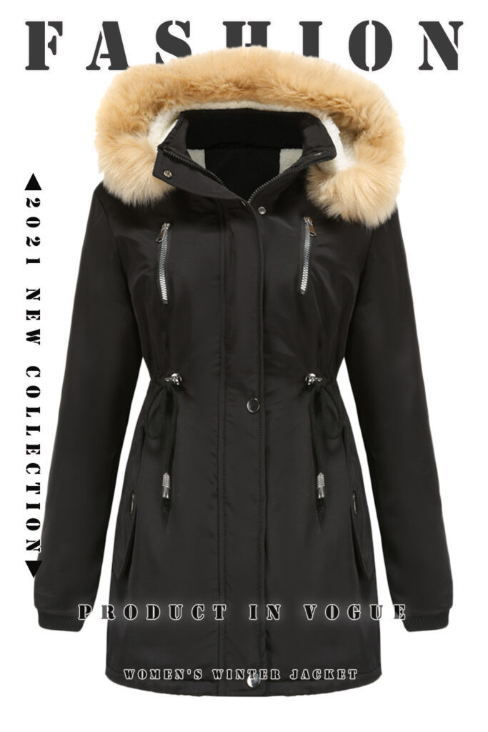 Women's fleece-lined parka with detachable hood 567 Demo new 001