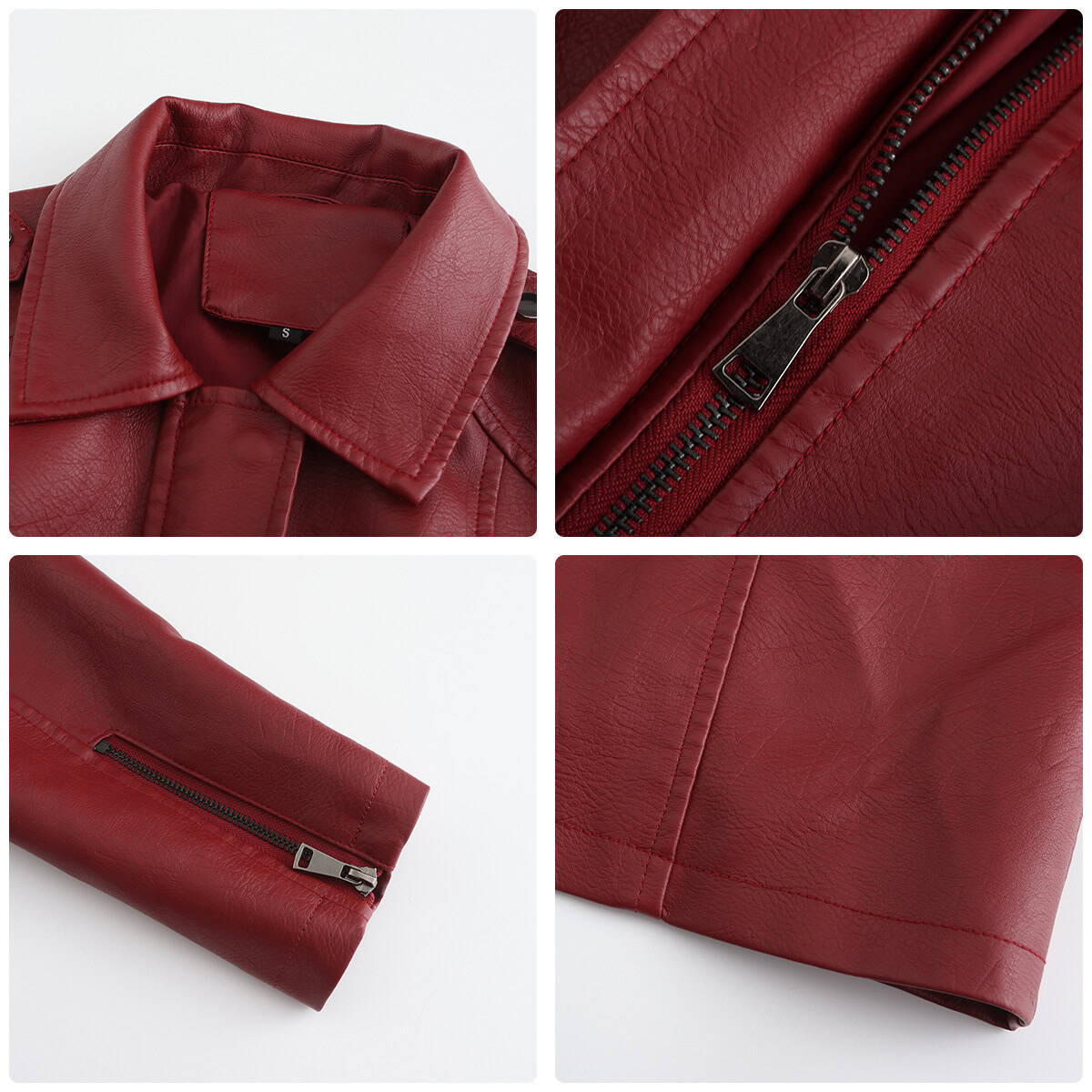 Manteau mi-long en cuir avec ceinture 6652 Demo 29