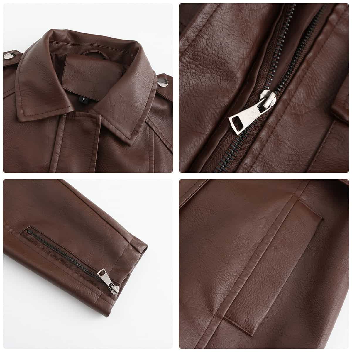 Manteau mi-long en cuir avec ceinture 6652 Demo 30