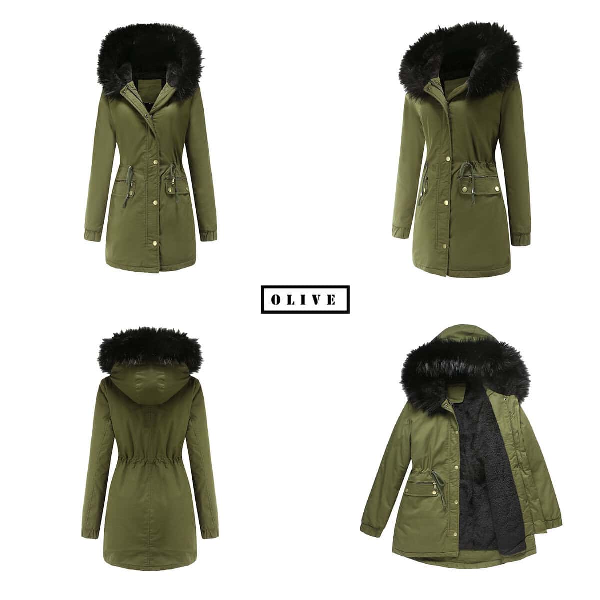 Parka femme automne hiver, doublé polaire, capuche D400 Demo 010
