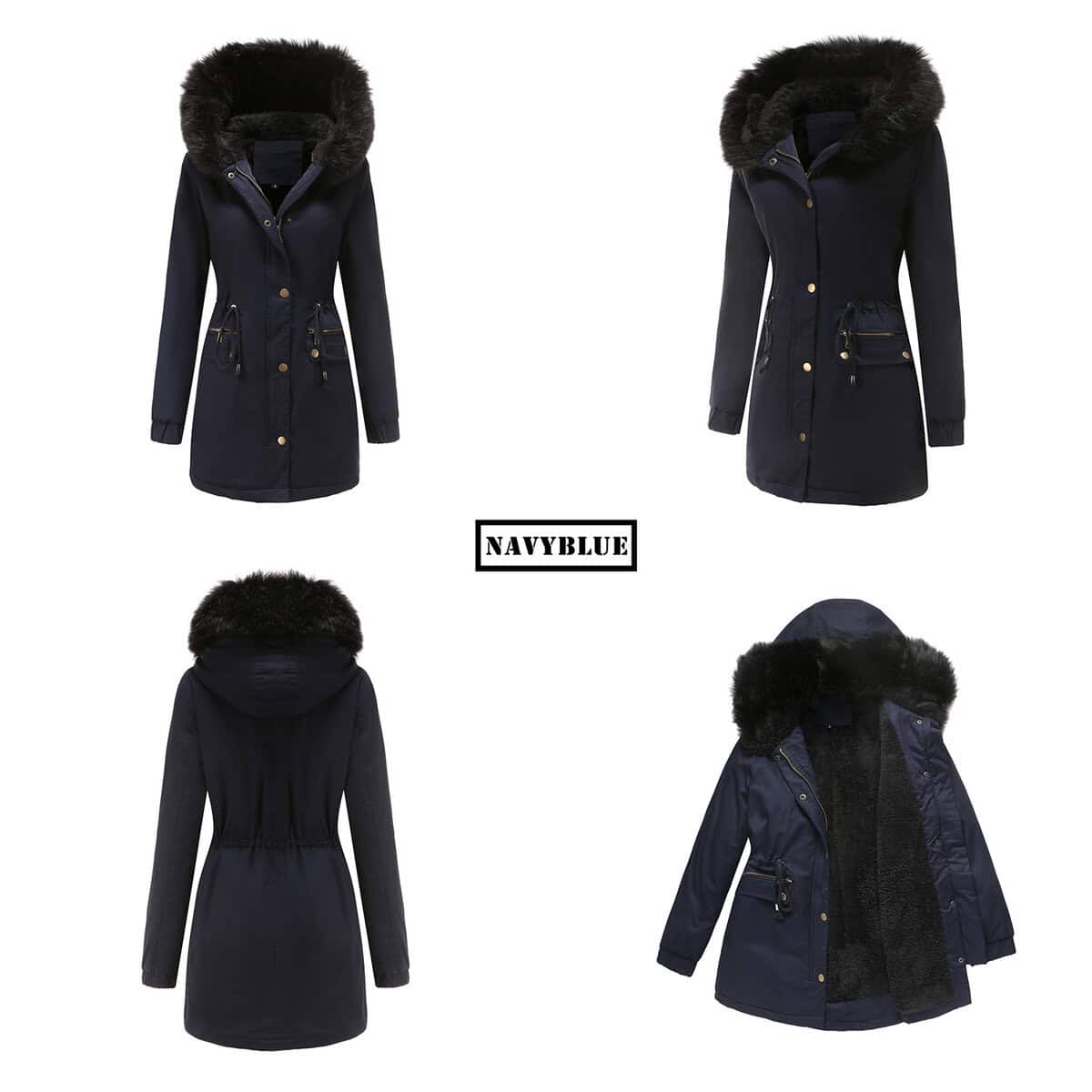 Parka femme automne hiver, doublé polaire, capuche D400 Demo 011