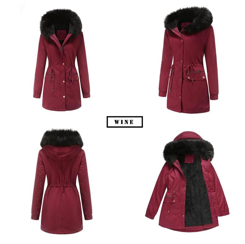 Parka femme automne hiver, doublé polaire, capuche D400 Demo 012