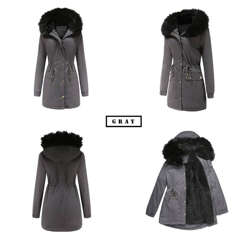 Parka femme automne hiver, doublé polaire, capuche D400 Demo 013