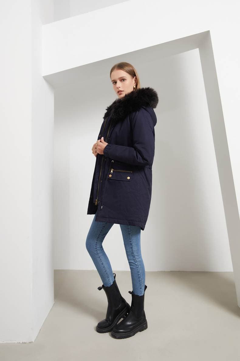 Parka femme automne hiver, doublé polaire, capuche D400 Demo 04