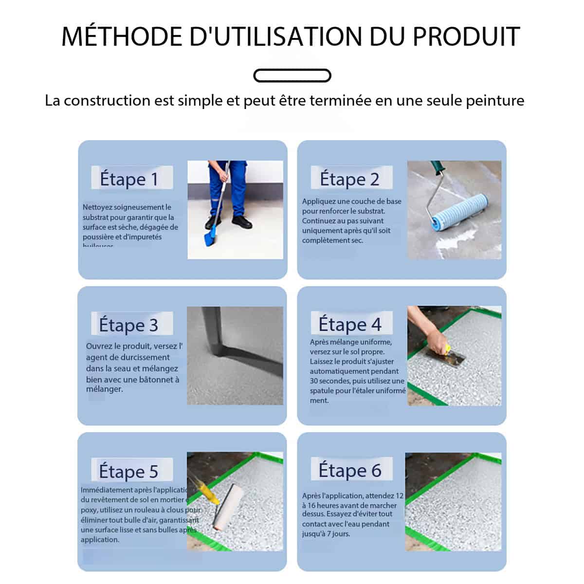 Revêtement sol en ciment époxy coloré autonivelant HYBL-HYCS-02