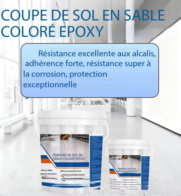 Revêtement sol en ciment époxy coloré autonivelant HYBL-HYCS Demo 01