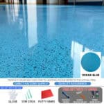 Revêtement sol en ciment époxy coloré autonivelant HYBL-HYCS_BLEU OCÉAN